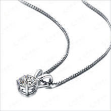 Sterling Silber Zinken Einstellung atificial Diamond Fashion Halskette Jewellry